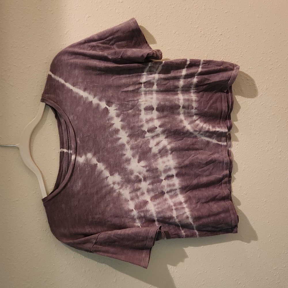 American Eagle Outfitters Purple Tie-Dye Cropped Top Size S